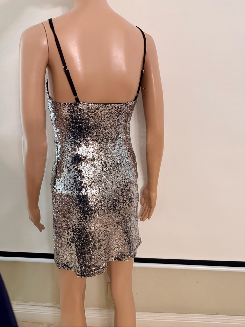 Altar'd State Silver Sequin Spaghetti-Strap Mini Dress - Picture 5 of 12